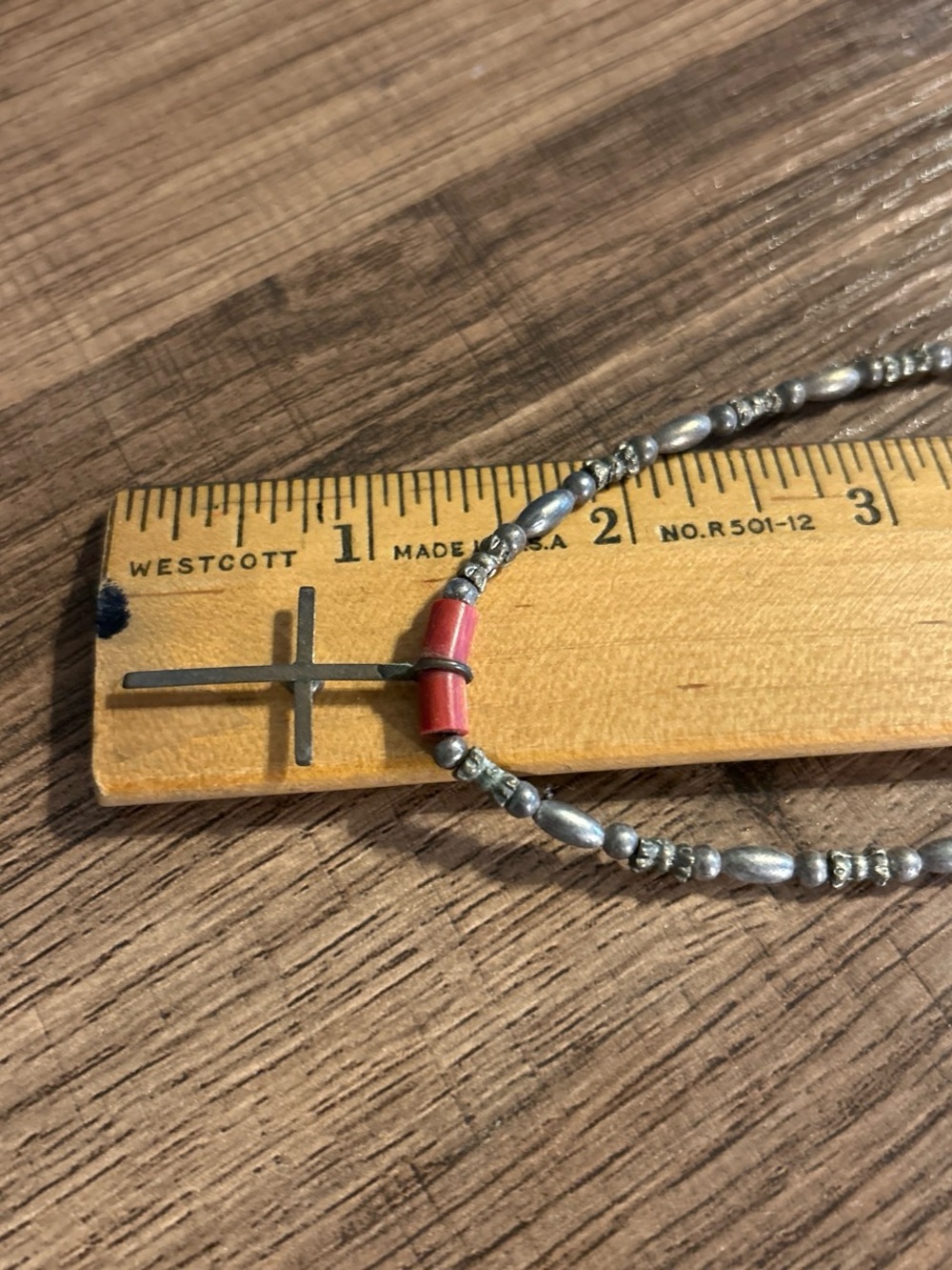 Simple Red Bead and Cross Necklace - Women Jewelry